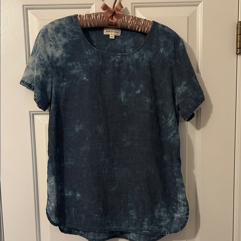 Cloth & Stone Blue Checkered Top